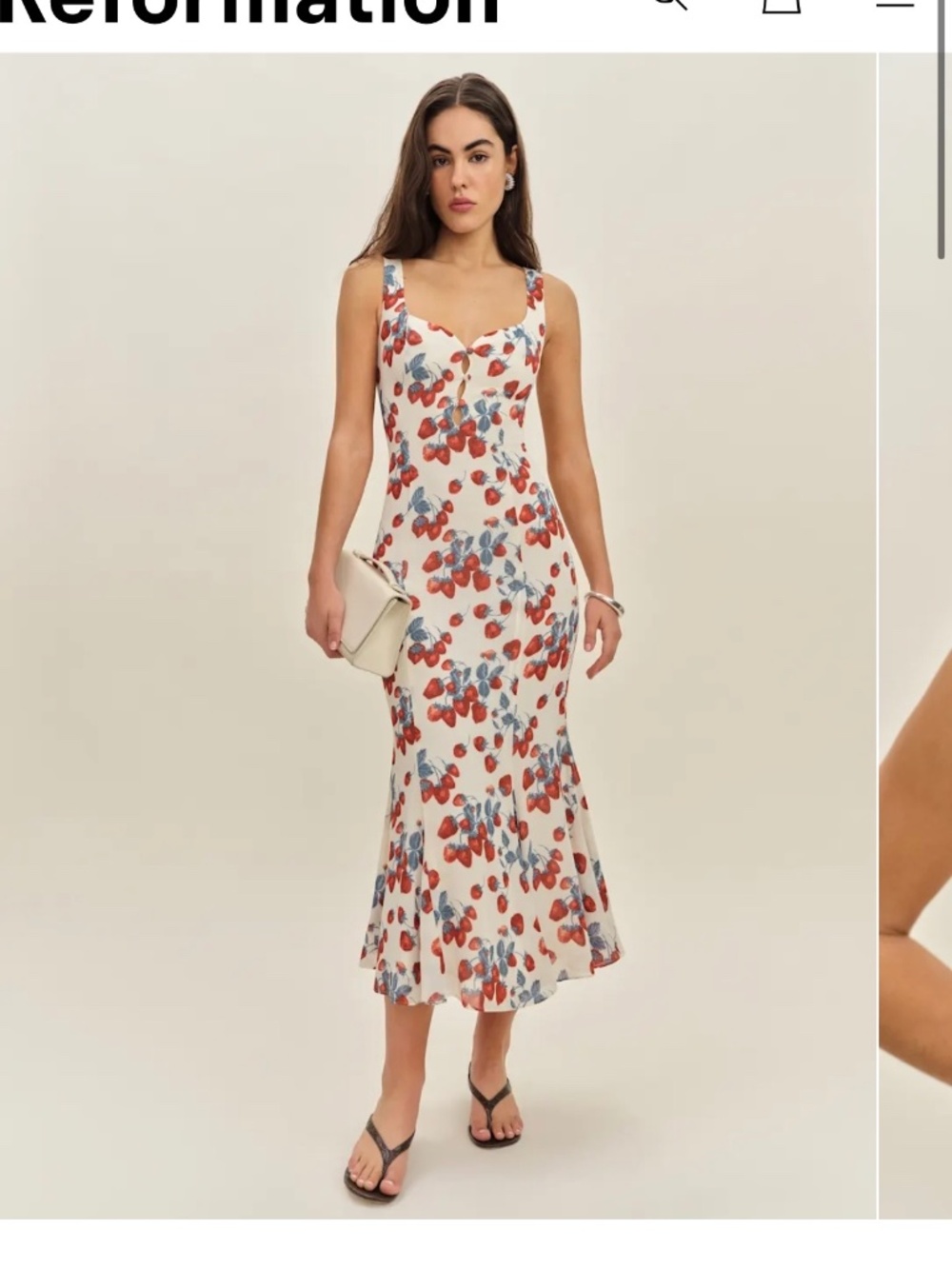 LIKE NEW Reformation Laine Dress Strawberry Jam - Size 6